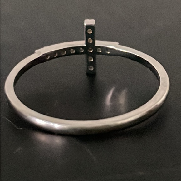 14K WHITE GOLD HELIOS DIAMOND CROSS RING - Picture 11 of 16